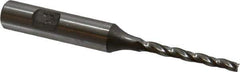 Made in USA - 0.5° Taper Angle per Side, 1/8" Small End Diam, 1-1/4" LOC, High Speed Steel 3 Flute Tapered Square End Mill - 3-1/4" OAL, 3/8" Shank Diam, Spiral Flute - Apex Tool & Supply
