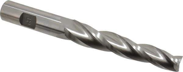 Made in USA - 1.5° Taper Angle per Side, 1/2" Small End Diam, 3-1/4" LOC, High Speed Steel 3 Flute Tapered Square End Mill - 5-1/2" OAL, 5/8" Shank Diam, Spiral Flute - Apex Tool & Supply