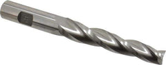 Made in USA - 1.5° Taper Angle per Side, 1/2" Small End Diam, 3-1/4" LOC, High Speed Steel 3 Flute Tapered Square End Mill - 5-1/2" OAL, 5/8" Shank Diam, Spiral Flute - Apex Tool & Supply