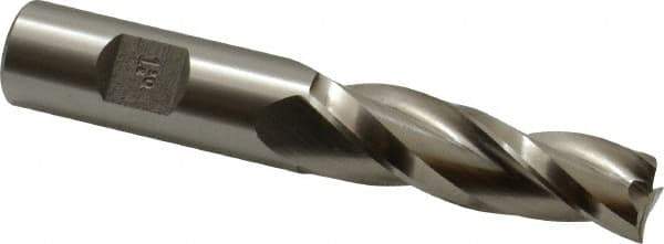 Made in USA - 1.5° Taper Angle per Side, 5/8" Small End Diam, 2-1/4" LOC, High Speed Steel 3 Flute Tapered Square End Mill - 4-1/2" OAL, 3/4" Shank Diam, Spiral Flute - Apex Tool & Supply