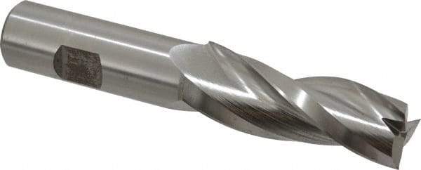 Made in USA - 1.5° Taper Angle per Side, 3/4" Small End Diam, 2-1/4" LOC, High Speed Steel 3 Flute Tapered Square End Mill - 4-1/2" OAL, 3/4" Shank Diam, Spiral Flute - Apex Tool & Supply