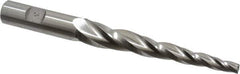 Made in USA - 3° Taper Angle per Side, 1/4" Small End Diam, 4" LOC, High Speed Steel 3 Flute Tapered Square End Mill - 6-1/2" OAL, 5/8" Shank Diam, Spiral Flute - Apex Tool & Supply