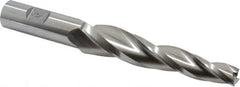 Made in USA - 3° 1/2" Small End Diam, 4" LOC, 3 Flute High Speed Steel Tapered Square End Mill - Apex Tool & Supply