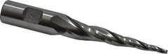 Made in USA - 5° Taper Angle per Side, 1/8" Small End Diam, 3" LOC, High Speed Steel 3 Flute Tapered Square End Mill - 5-1/2" OAL, 3/4" Shank Diam - Apex Tool & Supply