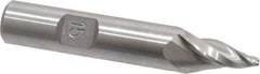 Made in USA - 15° Taper Angle per Side, 3/32" Small End Diam, 3/4" LOC, High Speed Steel 3 Flute Tapered Square End Mill - 2-3/4" OAL, 1/2" Shank Diam, Spiral Flute - Apex Tool & Supply