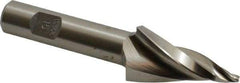 Made in USA - 15° Taper Angle per Side, 3/32" Small End Diam, 1-1/2" LOC, High Speed Steel 3 Flute Tapered Square End Mill - 3-3/4" OAL, 1/2" Shank Diam, Spiral Flute - Apex Tool & Supply