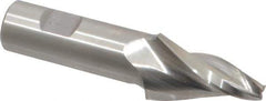Made in USA - 15° Taper Angle per Side, 1/4" Small End Diam, 1-1/2" LOC, High Speed Steel 3 Flute Tapered Square End Mill - 3-3/4" OAL, 3/4" Shank Diam, Spiral Flute - Apex Tool & Supply