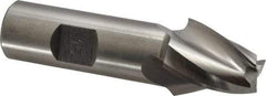 Made in USA - 15° Taper Angle per Side, 1/2" Small End Diam, 1" LOC, High Speed Steel 3 Flute Tapered Square End Mill - 3-1/4" OAL, 3/4" Shank Diam, Spiral Flute - Apex Tool & Supply