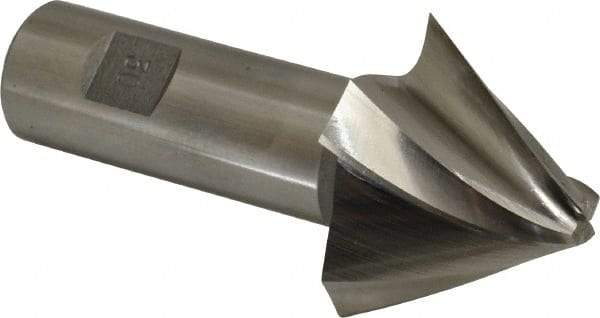 Made in USA - 30° Taper Angle per Side, 3/8" Small End Diam, 1-1/2" LOC, High Speed Steel 4 Flute Tapered Square End Mill - 4" OAL, 1" Shank Diam, Spiral Flute - Apex Tool & Supply