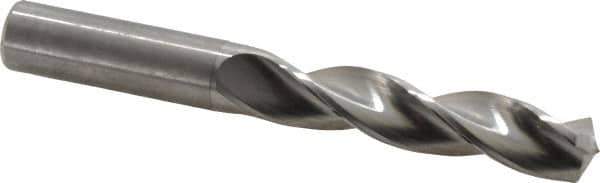 Kennametal - 5/8" 130° Solid Carbide Jobber Drill - Bright Finish, Right Hand Cut, Spiral Flute, Straight Shank, 5.24" OAL, Standard Point - Apex Tool & Supply