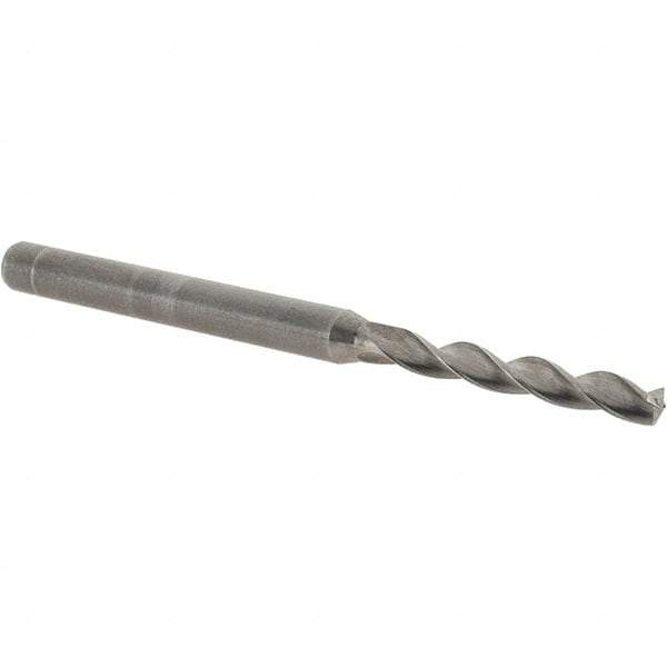 Kennametal - 9/64" 130° Solid Carbide Jobber Drill - Bright Finish, Right Hand Cut, Spiral Flute, Straight Shank, 2.6" OAL, Standard Point - Apex Tool & Supply