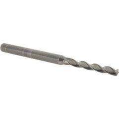 Kennametal - 9/64" 130° Solid Carbide Jobber Drill - Bright Finish, Right Hand Cut, Spiral Flute, Straight Shank, 2.6" OAL, Standard Point - Apex Tool & Supply