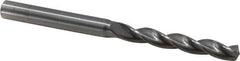 Kennametal - #1 130° Solid Carbide Jobber Drill - Bright Finish, Right Hand Cut, Spiral Flute, Straight Shank, 3.23" OAL, Standard Point - Apex Tool & Supply