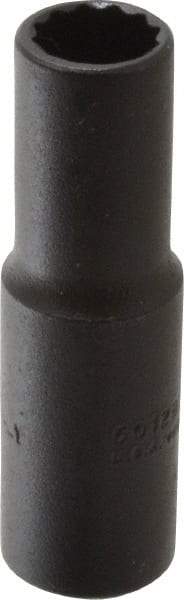 Proto - 3/8", 3/8" Drive, Deep Hand Socket - 12 Points, 2-1/8" OAL, Alloy Steel, Black Finish - Apex Tool & Supply