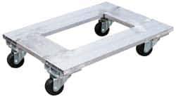 Vestil - 900 Lb Capacity Aluminum Flush Open Frame Dolly - 24" Long x 18" Wide x 5-1/4" High, 3" Wheels - Apex Tool & Supply