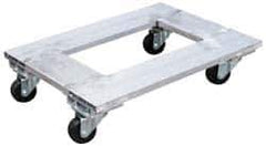 Vestil - 900 Lb Capacity Aluminum Flush Open Frame Dolly - 30" Long x 21" Wide x 5-1/4" High, 3" Wheels - Apex Tool & Supply