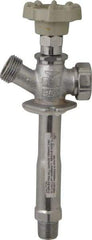 B&K Mueller - 1/2" Pipe, 4" Long Shank, Chrome Plated Brass Antisiphon Frostfree Sillcock - Handwheel Handle, Male & Solder End Connections, 125 psi WOG Rating - Apex Tool & Supply