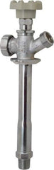 B&K Mueller - 1/2" Pipe, 6" Long Shank, Chrome Plated Brass Antisiphon Frostfree Sillcock - Handwheel Handle, Male & Solder End Connections, 125 psi WOG Rating - Apex Tool & Supply