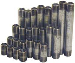 B&K Mueller - 60 Piece, 1-1/4" Pipe, Galvanized Pipe Nipple Set - Schedule 40, (6) Close, (6) 2, (6) 2-1/2, (6) 3, (6) 3-1/2, (6) 4, (6) 4-1/2, (6) 5, (6) 5-1/2, (6) 6 - Apex Tool & Supply