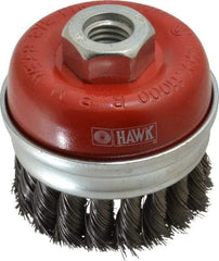 Value Collection - 3" Diam, 5/8-11 Threaded Arbor, Steel Fill Cup Brush - 0.0137 Wire Diam, 11,000 Max RPM - Apex Tool & Supply