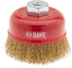 Value Collection - 3" Diam, M10x1.50 Threaded Arbor, Steel Fill Cup Brush - 0.008 Wire Diam, 12,500 Max RPM - Apex Tool & Supply