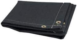 Steiner - 8' High x 6' Wide x 0.051" Thick Acrylic Coated Fiberglass Welding Blanket - Black, Grommet - Apex Tool & Supply