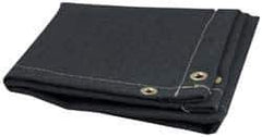 Steiner - 6' High x 6' Wide x 0.051" Thick Acrylic Coated Fiberglass Welding Blanket - Black, Grommet - Apex Tool & Supply