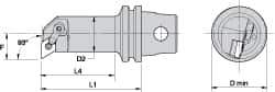 Kennametal - Right Hand Cut, 32mm Min Bore Diam, Size KM32 Steel Modular Boring Cutting Unit Head - 2.9528" Max Bore Depth, Through Coolant, Compatible with DN.. - Apex Tool & Supply