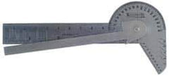 SPI - 4" Combination Square Set - 1/32 & 1/64" (English/Metric) Graduation, Stainless Steel Blade, Stainless Steel Center, Protractor & Square Head - Apex Tool & Supply