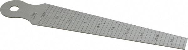 SPI - 5/8 to 1-3/16 Inch Measurement, 1 Leaf Taper Gage - 6 Inch Long, 1/64 Inch Graduation - Apex Tool & Supply