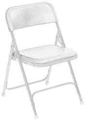 NPS - 18-3/4" Wide x 16-1/4" Deep x 29-3/4" High, Steel Folding Chair with Plastic Seat & Back - White with White Frame - Apex Tool & Supply