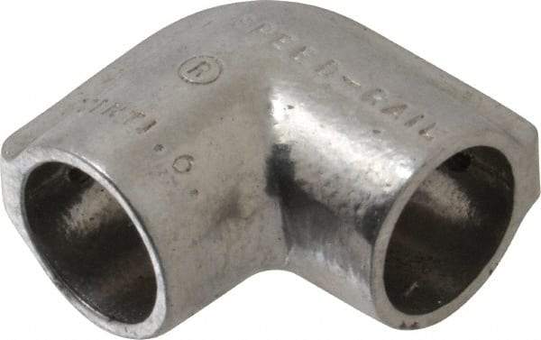 Hollaender - 3/4" Pipe, 90° Elbow, Aluminum Alloy Elbow Pipe Rail Fitting - Bright Finish - Apex Tool & Supply