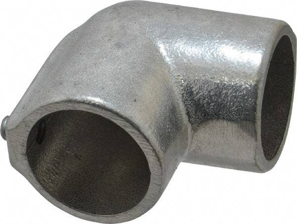 Hollaender - 1-1/4" Pipe, 90° Elbow, Aluminum Alloy Elbow Pipe Rail Fitting - Bright Finish - Apex Tool & Supply