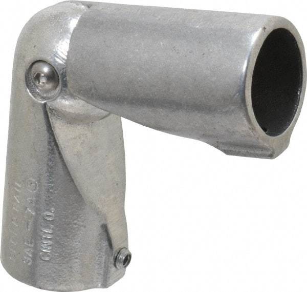 Hollaender - 1-1/4" Pipe, Adjustable Elbow, Aluminum Alloy Elbow Pipe Rail Fitting - Bright Finish - Apex Tool & Supply