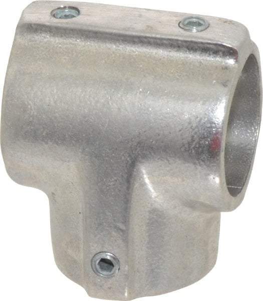 Hollaender - 1-1/4" Pipe, 90° Three Socket Tee, Aluminum Alloy Tee Pipe Rail Fitting - Bright Finish - Apex Tool & Supply