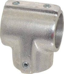 Hollaender - 1-1/4" Pipe, 90° Three Socket Tee, Aluminum Alloy Tee Pipe Rail Fitting - Bright Finish - Apex Tool & Supply