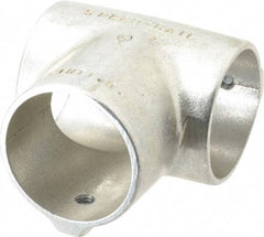 Hollaender - 2" Pipe, 90° Three Socket Tee, Aluminum Alloy Tee Pipe Rail Fitting - Bright Finish - Apex Tool & Supply