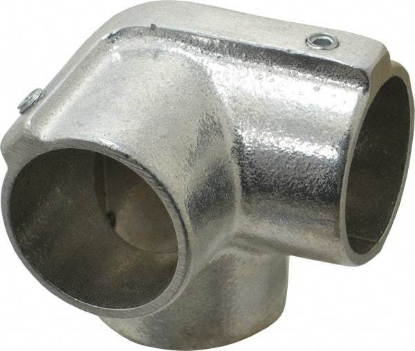 Hollaender - 1-1/2" Pipe, Side Outlet Elbow, Aluminum Alloy Elbow Pipe Rail Fitting - Bright Finish - Apex Tool & Supply