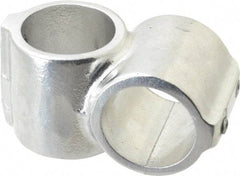 Hollaender - 1-1/2" Pipe, Short Barrel Crossover, Aluminum Alloy Cross Pipe Rail Fitting - Bright Finish - Apex Tool & Supply