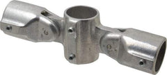 Hollaender - 1-1/4" Pipe, Adjustable Cross Assembly, Aluminum Alloy Cross Pipe Rail Fitting - Bright Finish - Apex Tool & Supply