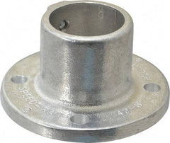 Hollaender - 1-1/2" Pipe, Base Flange, Aluminum Alloy Flange Pipe Rail Fitting - Bright Finish - Apex Tool & Supply
