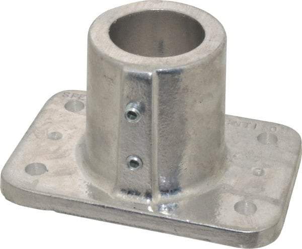 Hollaender - 1-1/2" Pipe, Base Flange, Aluminum Alloy Flange Pipe Rail Fitting - Bright Finish - Apex Tool & Supply