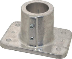 Hollaender - 1-1/2" Pipe, Base Flange, Aluminum Alloy Flange Pipe Rail Fitting - Bright Finish - Apex Tool & Supply