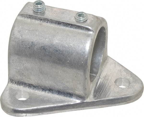 Hollaender - 1-1/4" Pipe, Wall Mount Flange, Aluminum Alloy Flange Pipe Rail Fitting - Bright Finish - Apex Tool & Supply