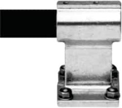 Hollaender - 1-1/2" Pipe, Offset Wall Flange, Aluminum Alloy Flange Pipe Rail Fitting - Bright Finish - Apex Tool & Supply