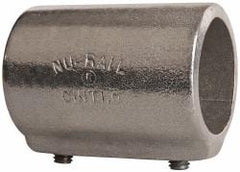 Hollaender - 1-1/2" Pipe, Aluminum Alloy Straight Coupling Pipe Rail Fitting - Bright Finish - Apex Tool & Supply