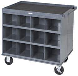 Durham - 1,000 Lb Capacity, 24 Bin Mobile Cabinet - 34" Wide x 24" Deep x 30" High, Steel, Gray - Apex Tool & Supply