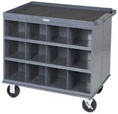 Durham - 1,000 Lb Capacity, 24 Bin Mobile Cabinet - 34" Wide x 24" Deep x 30" High, Steel, Gray - Apex Tool & Supply