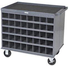 Durham - 1,000 Lb Capacity, 80 Bin Mobile Cabinet - 24" Wide x 24" Deep x 32" High, Steel, Gray - Apex Tool & Supply