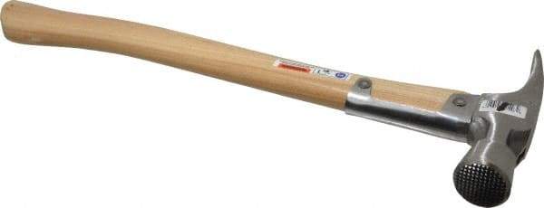 Stanley - 1-3/8 Lb Head, Straight Framing Hammer - 18" OAL, 1-1/2" Face Diam, Checkered Face, Wood Handle - Apex Tool & Supply